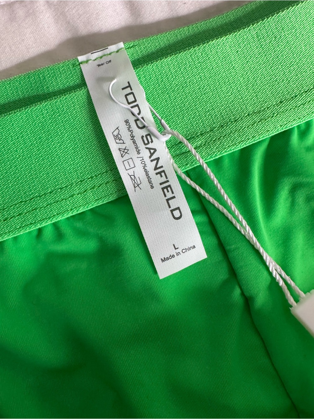 TODD SANFIELD Men's Bright Green Briefs Jockstrap - Picture 4 of 5